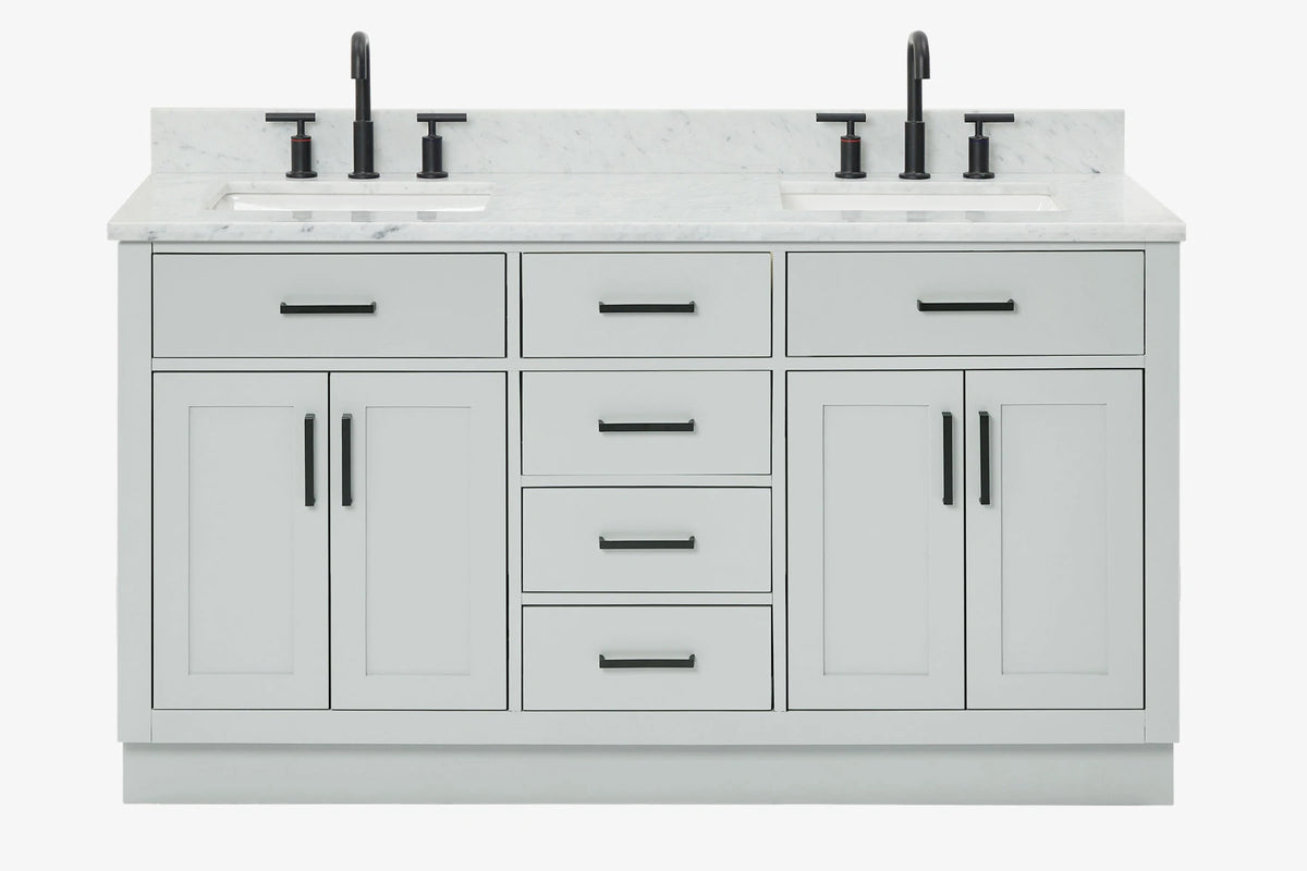 Ariel hepburn 61-62 in. double rectangle sink vanity with 0.75-1.5 in. countertop