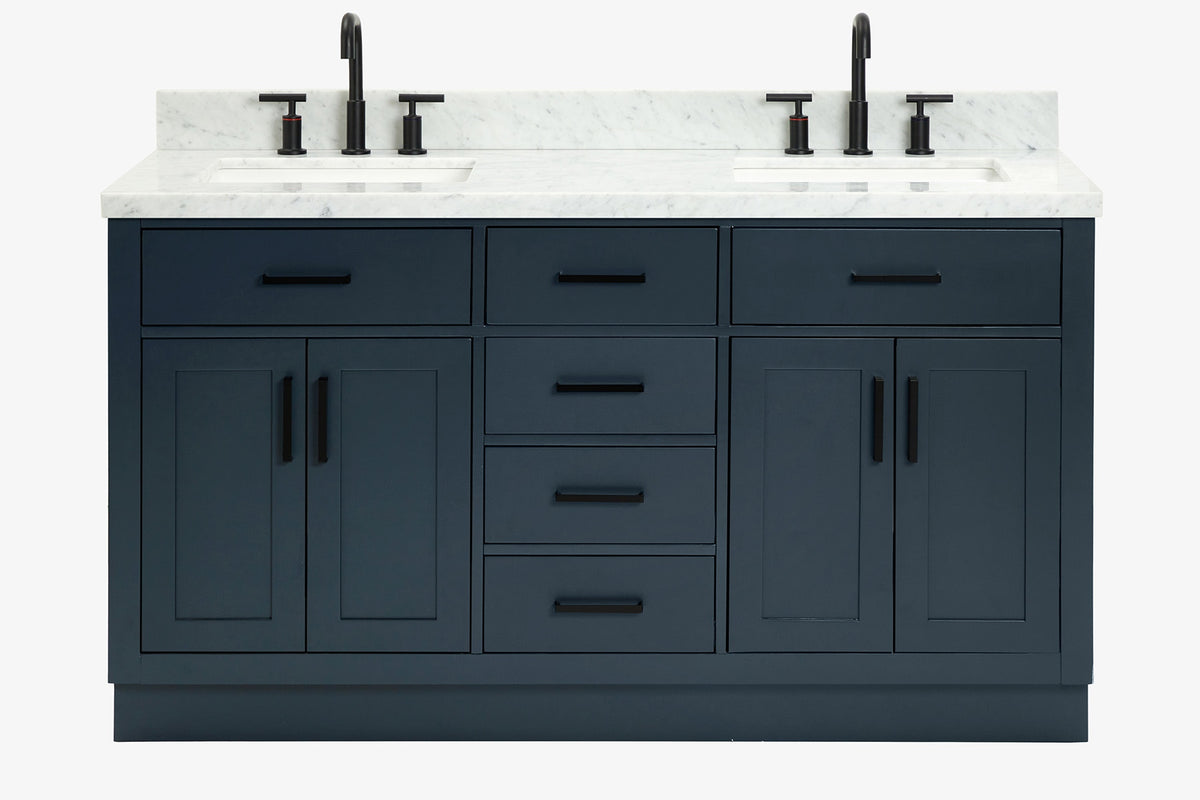 Ariel hepburn 61-62 in. double rectangle sink vanity with 0.75-1.5 in. countertop