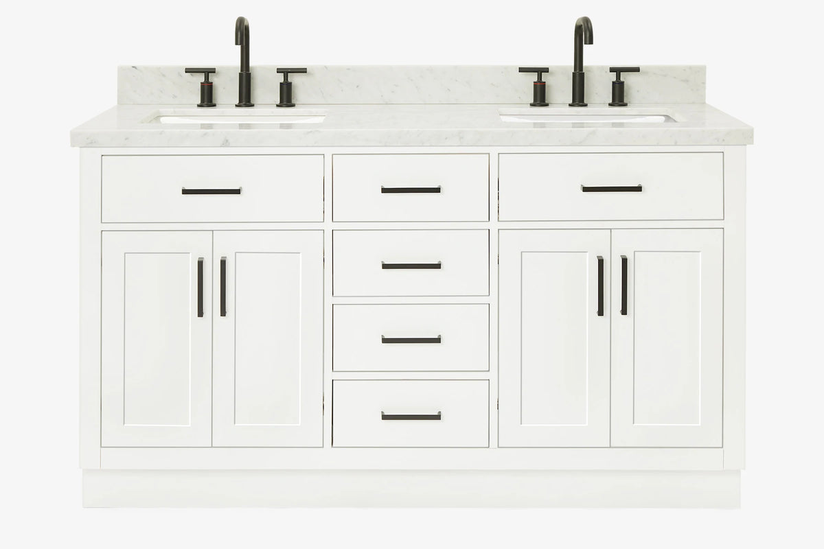Ariel hepburn 61-62 in. double rectangle sink vanity with 0.75-1.5 in. countertop