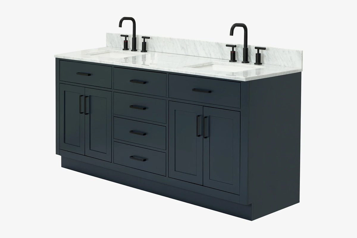 Ariel hepburn 71-73 in. double rectangle sink vanity with 0.75-1.5 in countertop