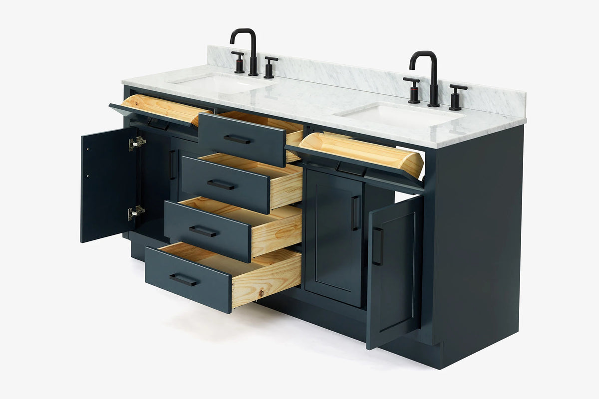 Ariel hepburn 71-73 in. double rectangle sink vanity with 0.75-1.5 in countertop