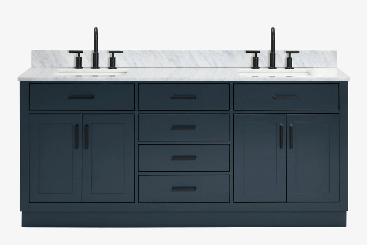 Ariel hepburn 71-73 in. double rectangle sink vanity with 0.75-1.5 in countertop