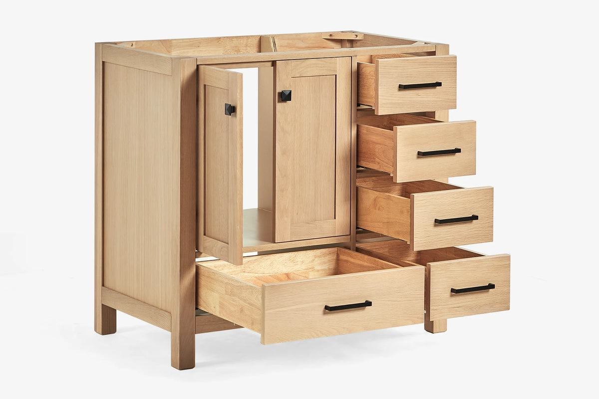 Ariel cambridge 36 in. left offset single sink base cabinet
