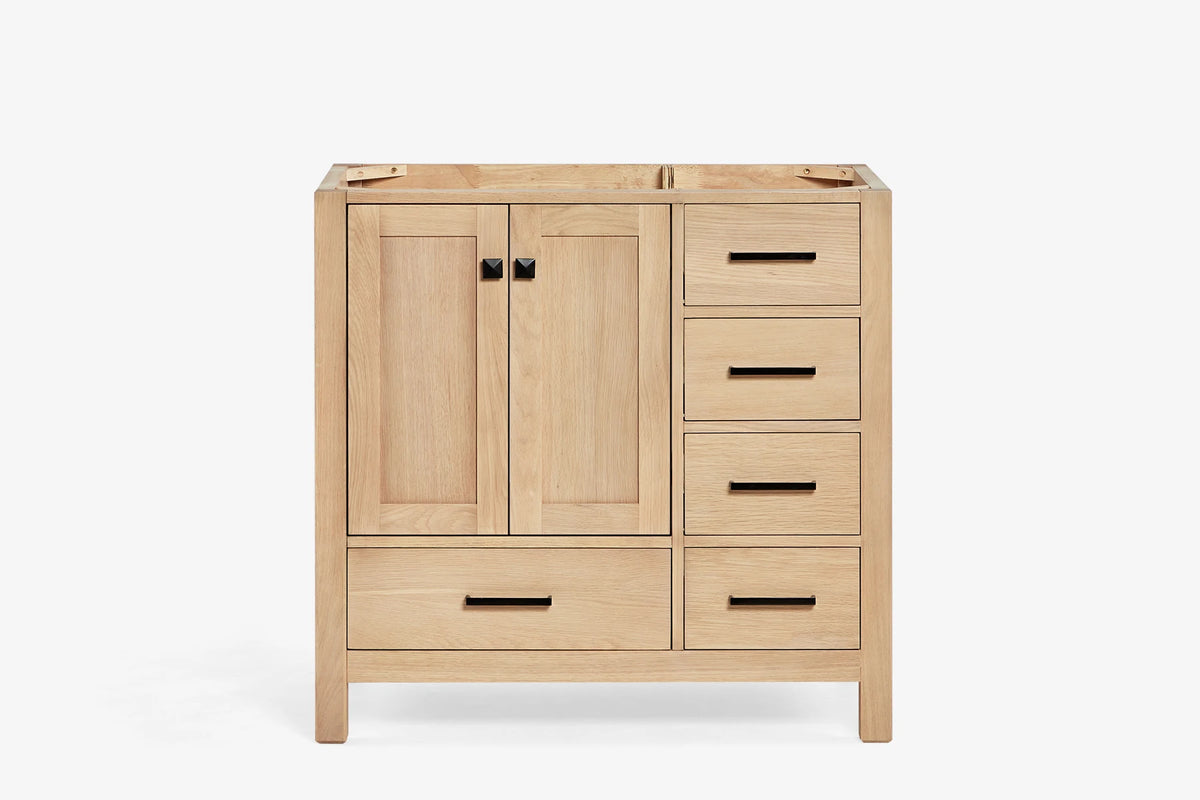 Ariel cambridge 36 in. left offset single sink base cabinet
