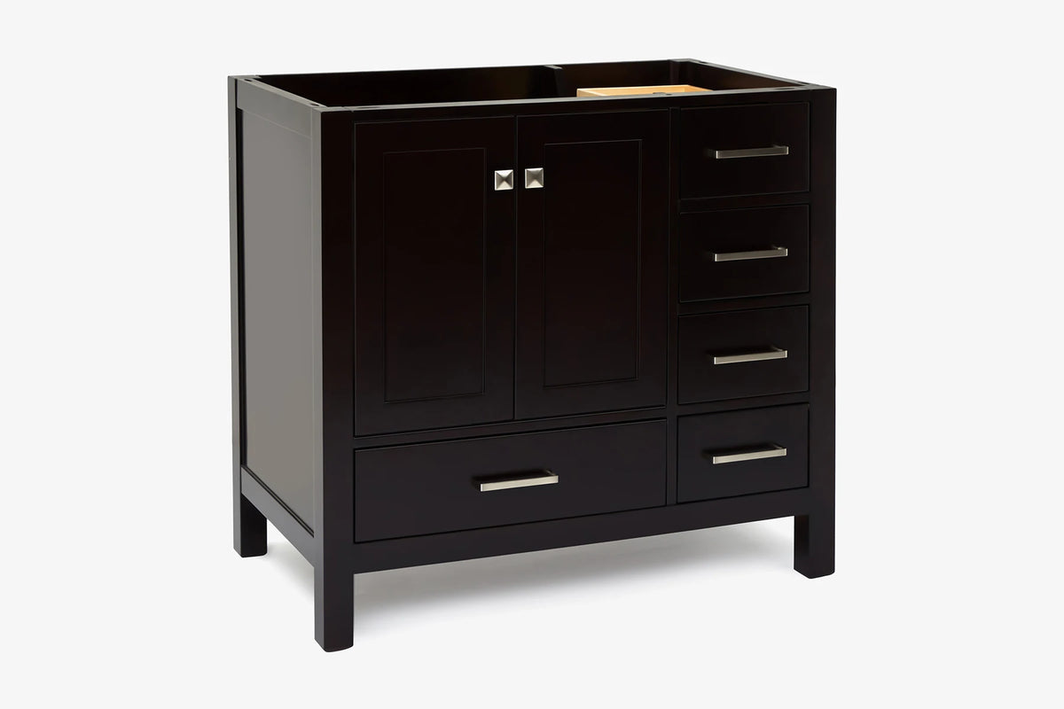 Ariel cambridge 36 in. left offset single sink base cabinet