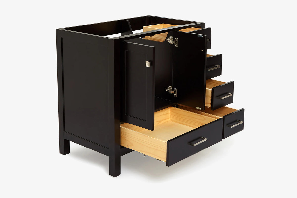 Ariel cambridge 36 in. left offset single sink base cabinet