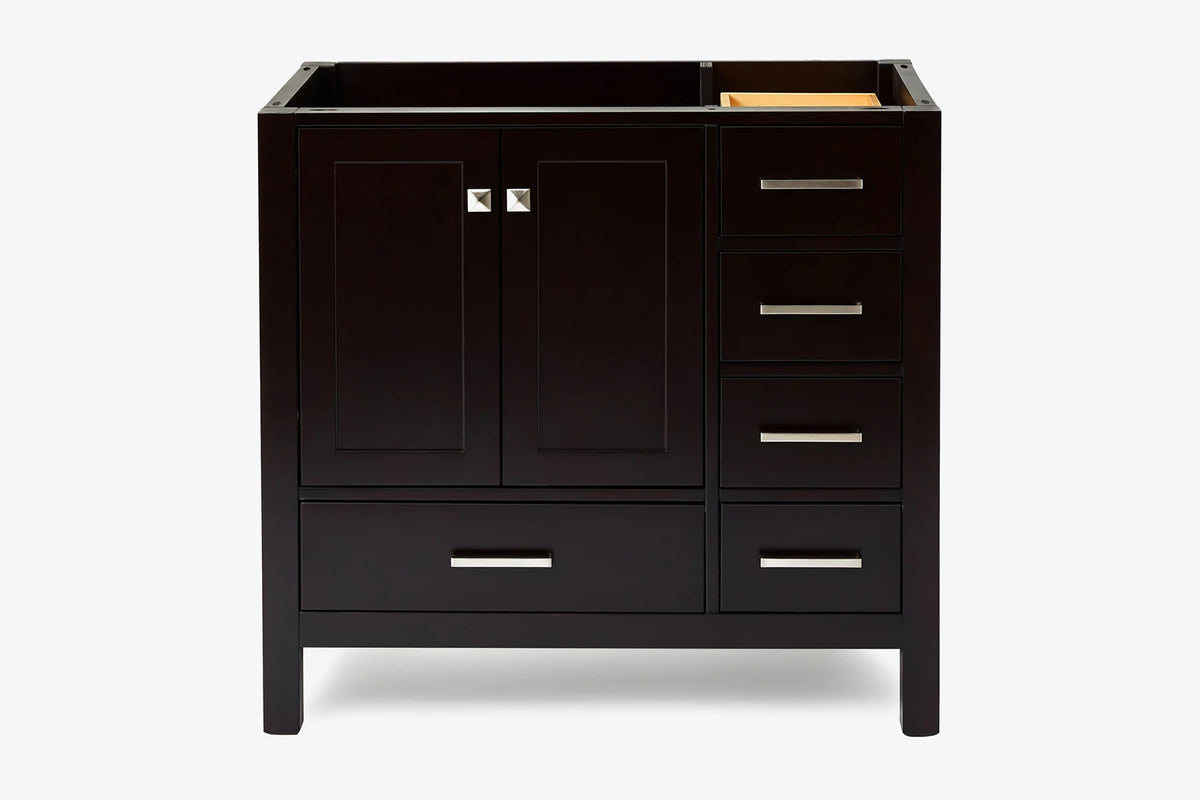 Ariel cambridge 36 in. left offset single sink base cabinet