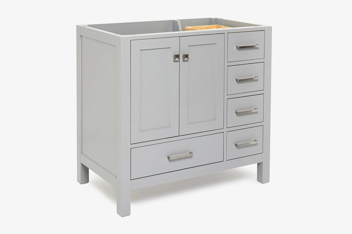 Ariel cambridge 36 in. left offset single sink base cabinet