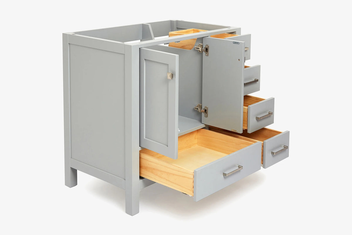 Ariel cambridge 36 in. left offset single sink base cabinet