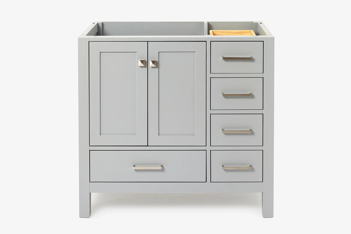 Ariel cambridge 36 in. left offset single sink base cabinet