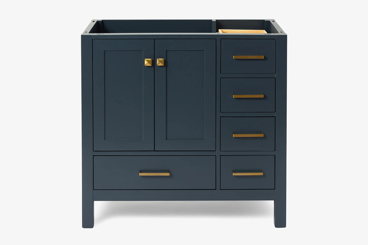 Ariel cambridge 36 in. left offset single sink base cabinet