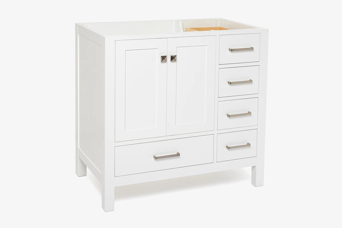 Ariel cambridge 36 in. left offset single sink base cabinet