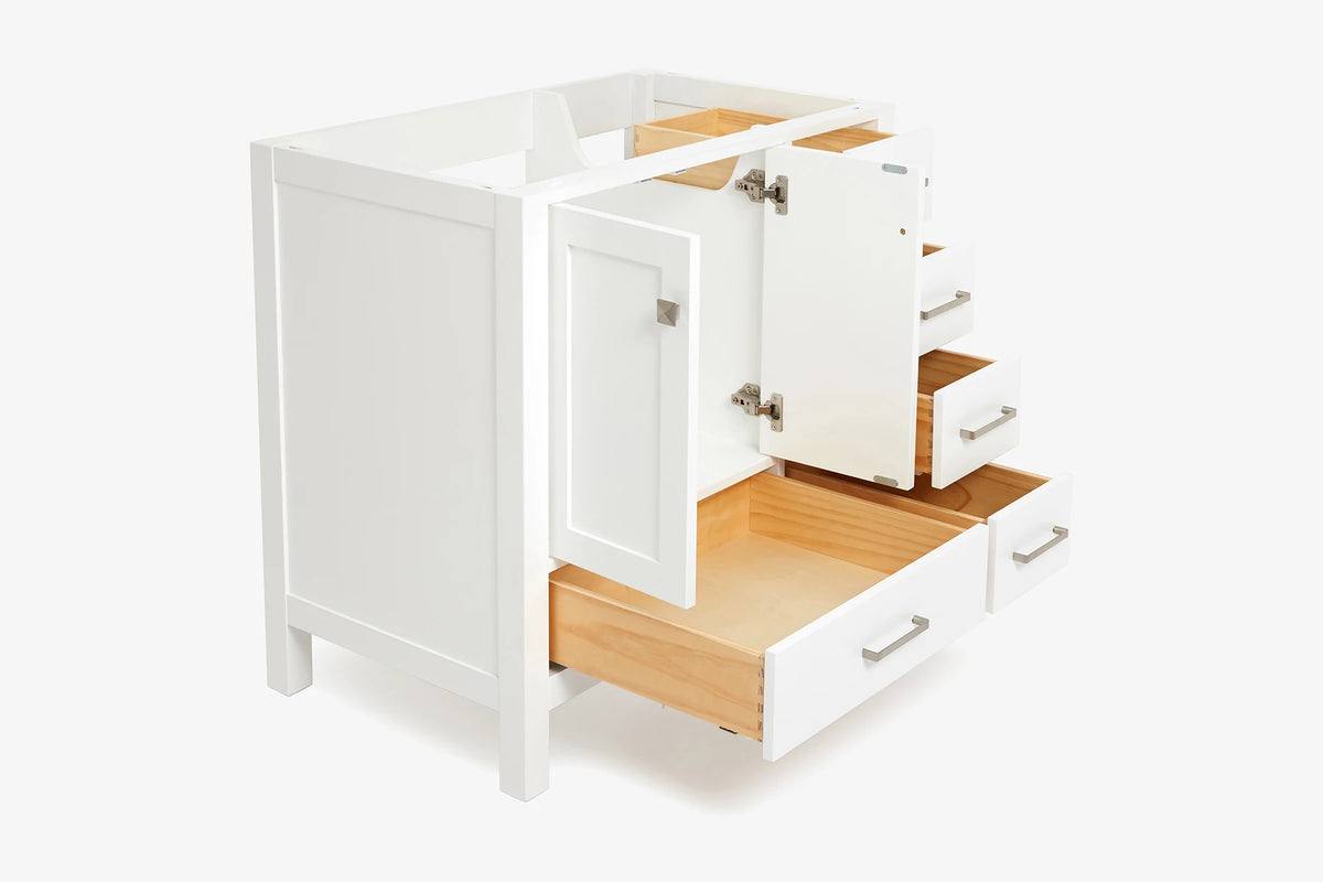 Ariel cambridge 36 in. left offset single sink base cabinet
