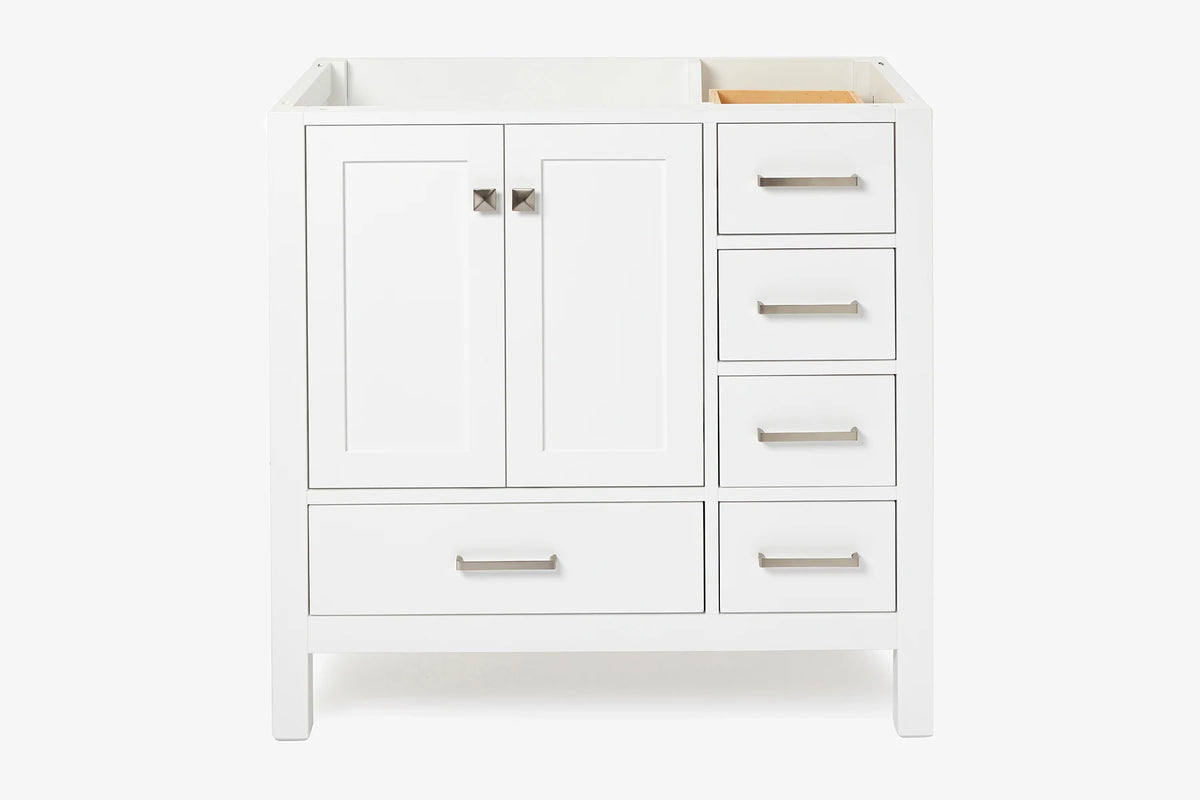 Ariel cambridge 36 in. left offset single sink base cabinet