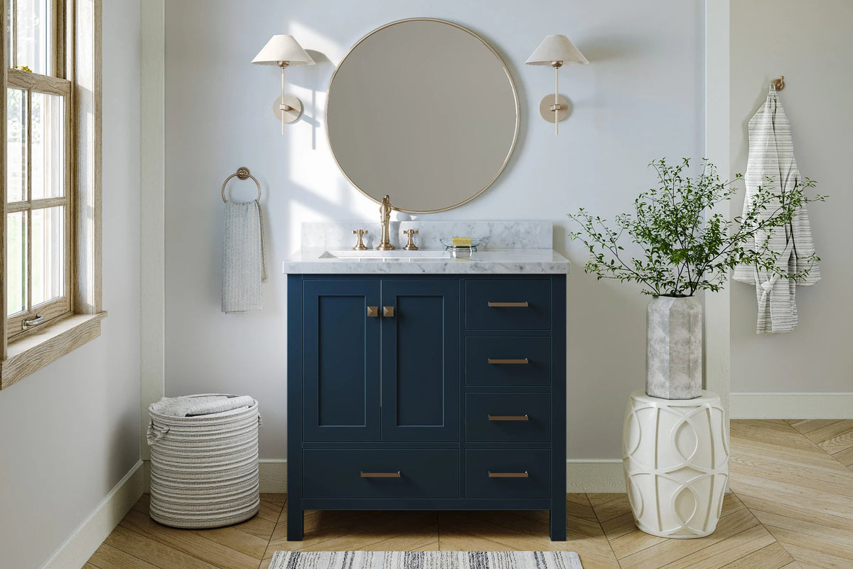 Ariel cambridge 36 in. left offset single sink base cabinet