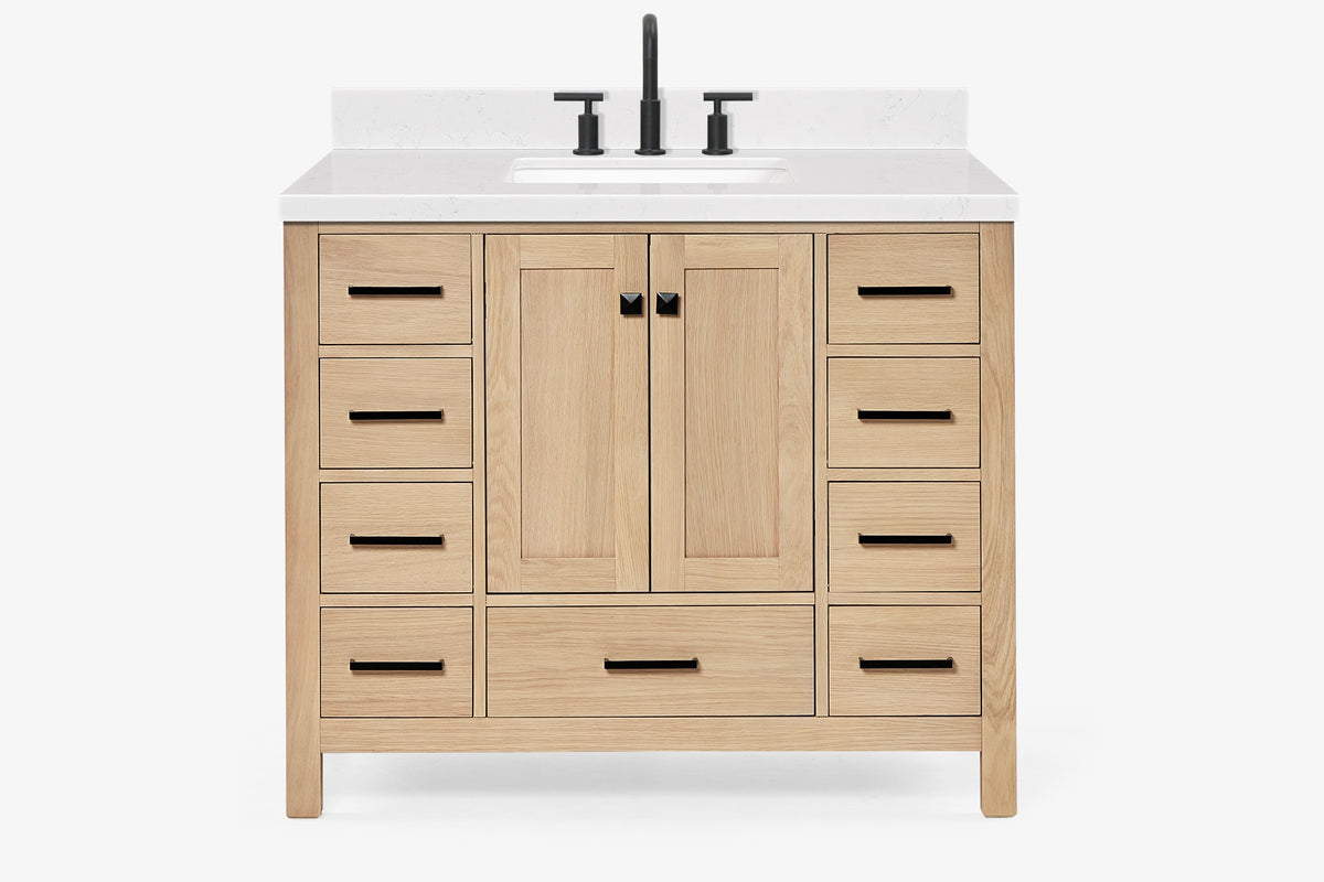 Ariel cambridge 42-43 in. single rectangle sink vanity with( 0.75, 1.5 ,2) in countertop