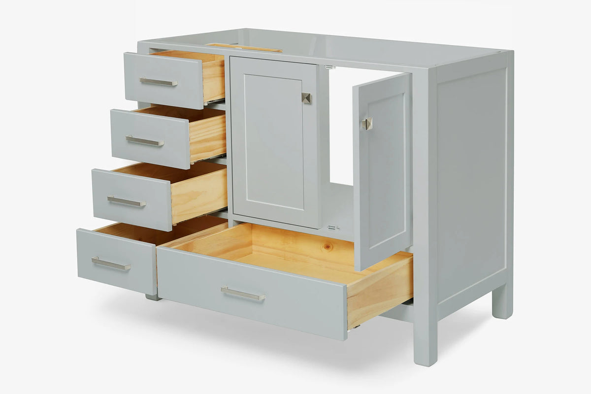 Ariel cambridge (42") right offset single sink base cabinet.