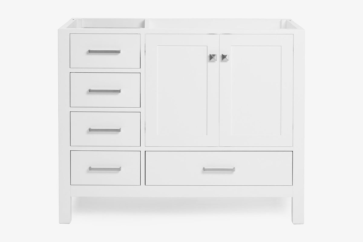 Ariel cambridge (42") right offset single sink base cabinet.