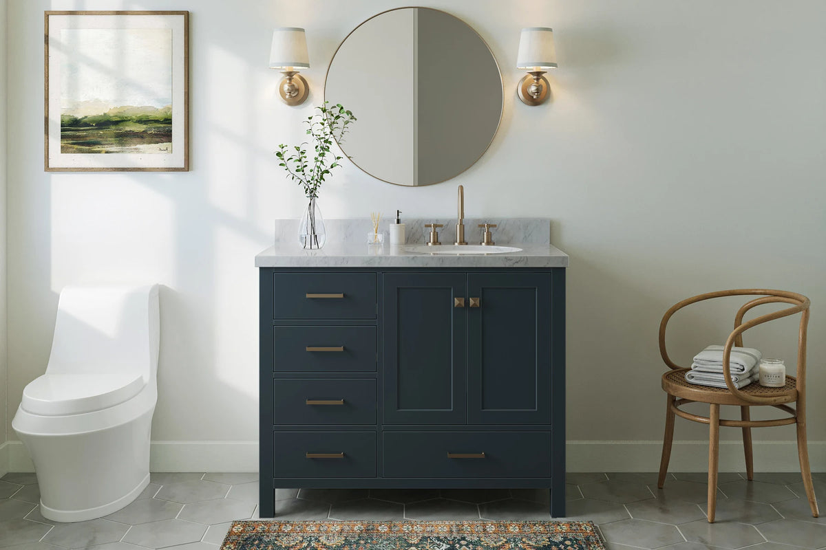 Ariel cambridge (42") right offset single sink base cabinet.