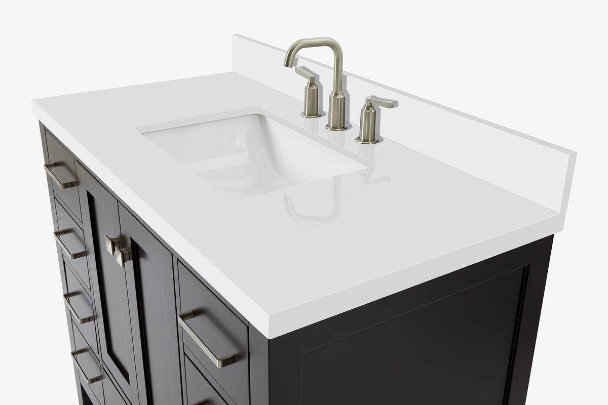 Ariel cambridge 42-43 in. single rectangle sink vanity with( 0.75, 1.5 ,2) in countertop