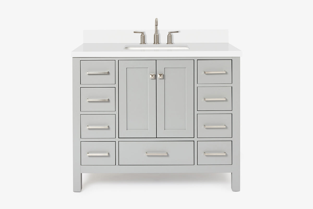 Ariel cambridge 42-43 in. single rectangle sink vanity with( 0.75, 1.5 ,2) in countertop