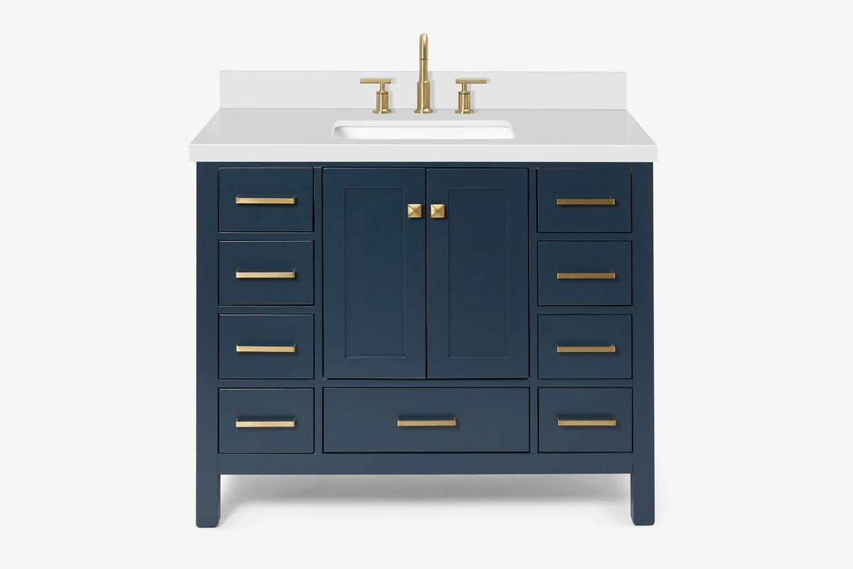 Ariel cambridge 42-43 in. single rectangle sink vanity with( 0.75, 1.5 ,2) in countertop