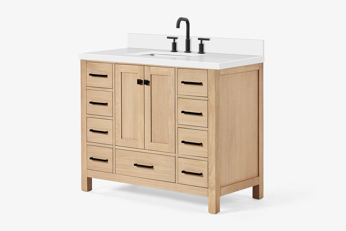 Ariel cambridge 42-43 in. single rectangle sink vanity with( 0.75, 1.5 ,2) in countertop