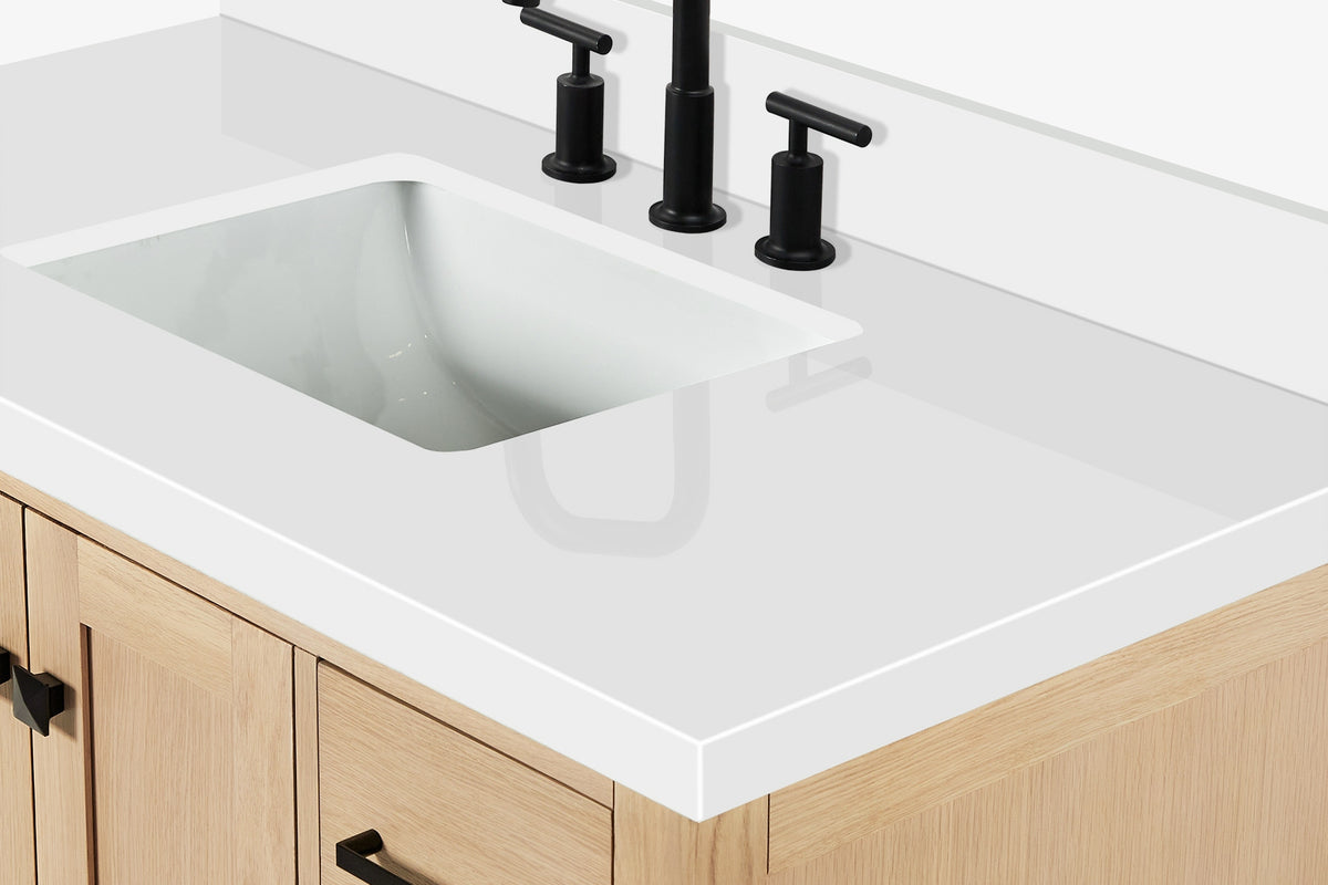 Ariel cambridge 42-43 in. single rectangle sink vanity with( 0.75, 1.5 ,2) in countertop