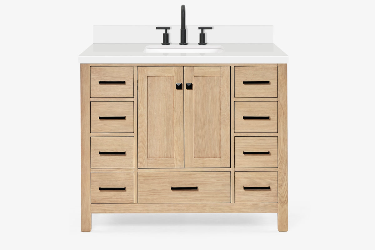 Ariel cambridge 42-43 in. single rectangle sink vanity with( 0.75, 1.5 ,2) in countertop
