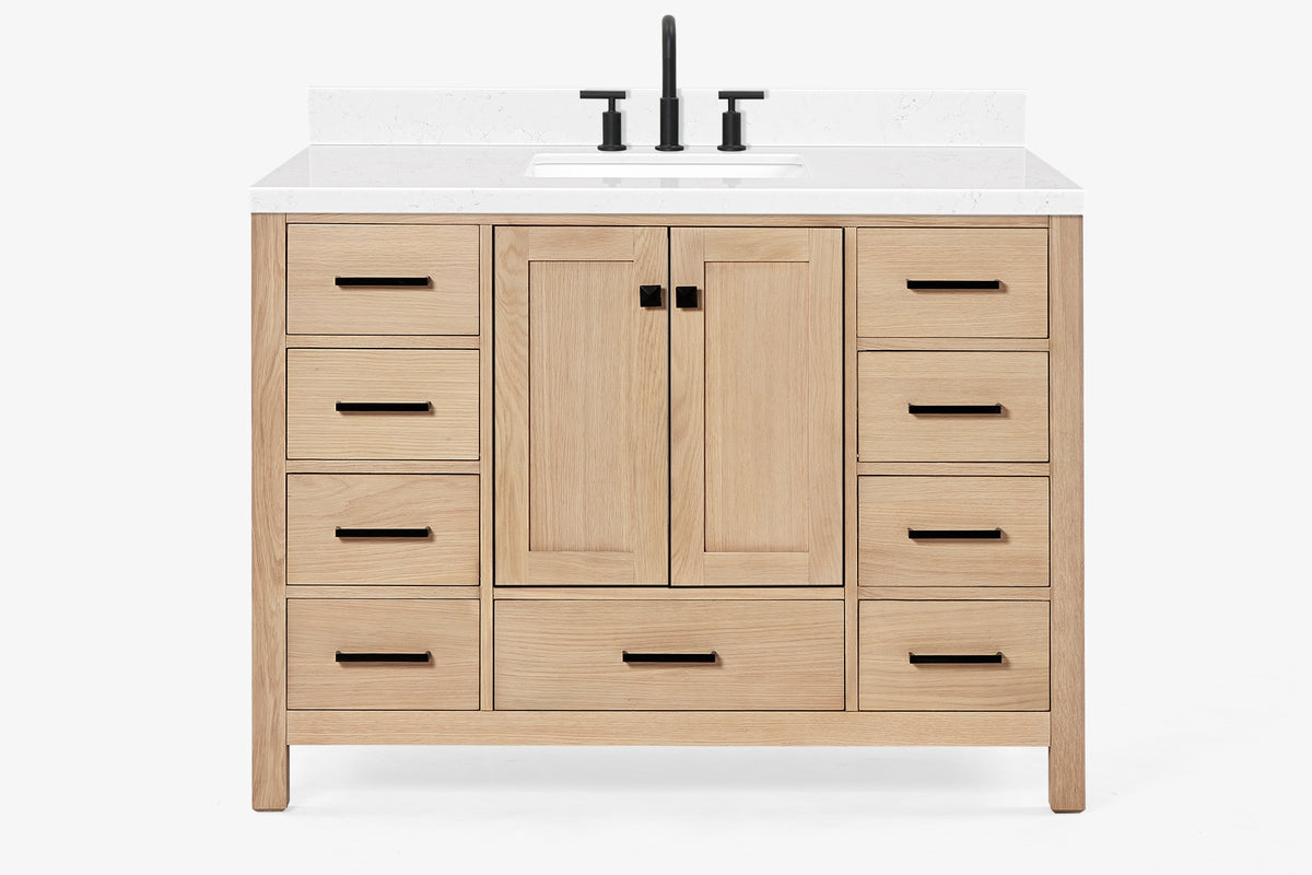 Ariel cambridge( 48"& 49") single rectangle sink Bathroom vanity with carrara marble (0.75 in, 1.5 in, 2 in) countertop