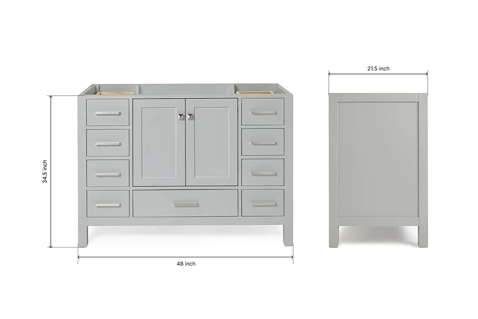 Ariel cambridge 48 in. single sink base cabinet