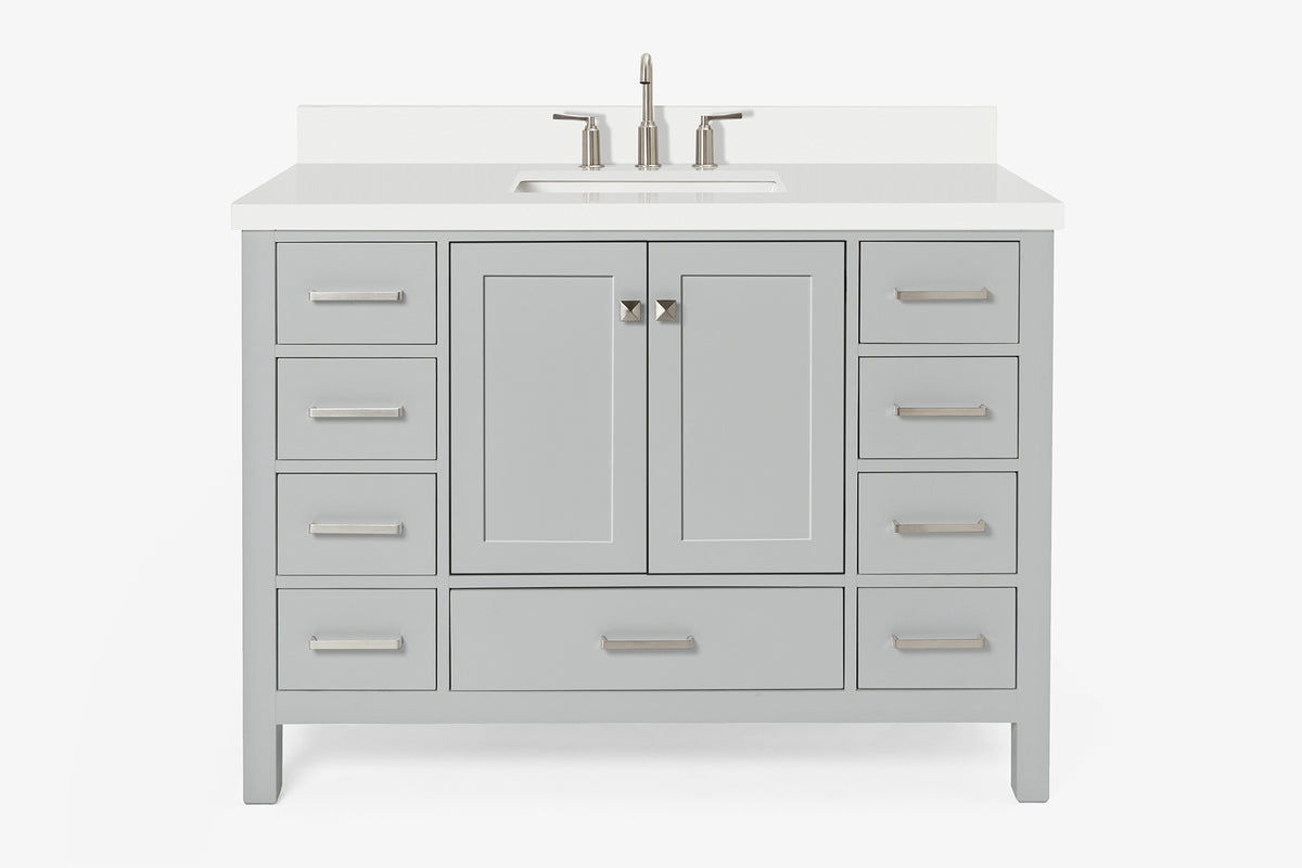 Ariel cambridge( 48"& 49") single rectangle sink Bathroom vanity with carrara marble (0.75 in, 1.5 in, 2 in) countertop
