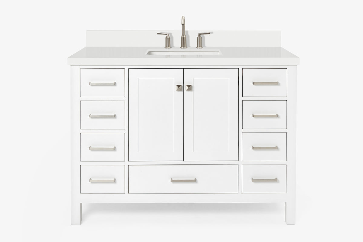 Ariel cambridge( 48"& 49") single rectangle sink Bathroom vanity with carrara marble (0.75 in, 1.5 in, 2 in) countertop