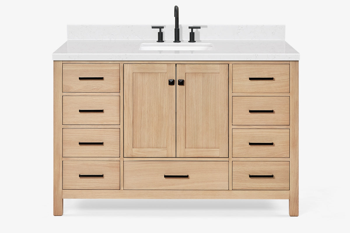 Ariel Cambridge 54-55 in. single rectangle sink vanity with (0.75, 1.5, 2)in countertops