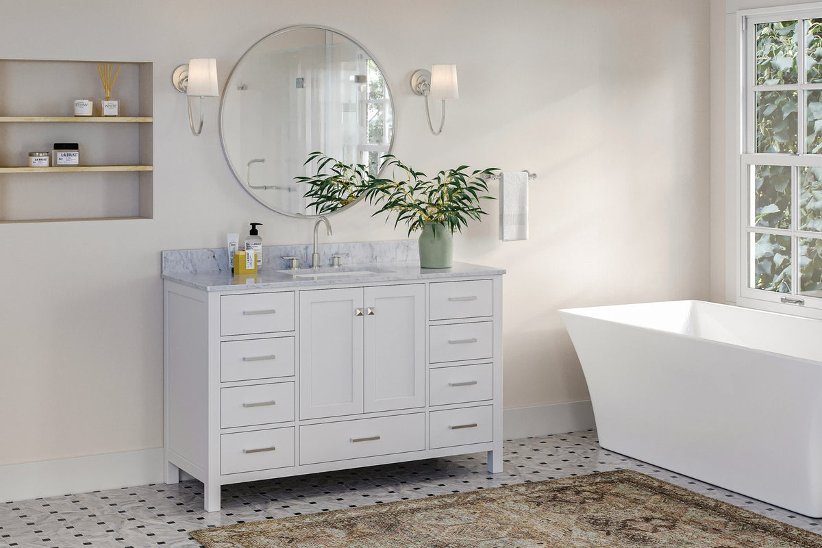 Ariel Cambridge 54-55 in. single rectangle sink vanity with (0.75, 1.5, 2)in countertops