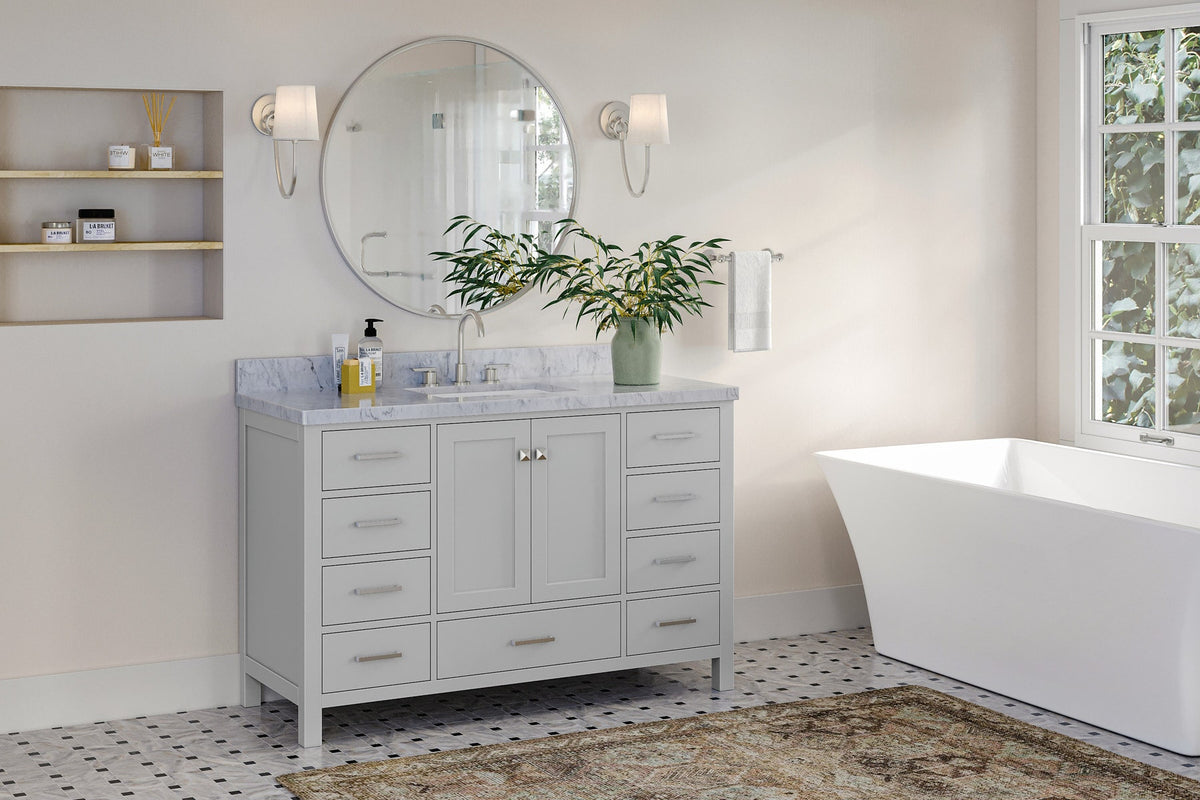 Ariel Cambridge 54-55 in. single rectangle sink vanity with (0.75, 1.5, 2)in countertops