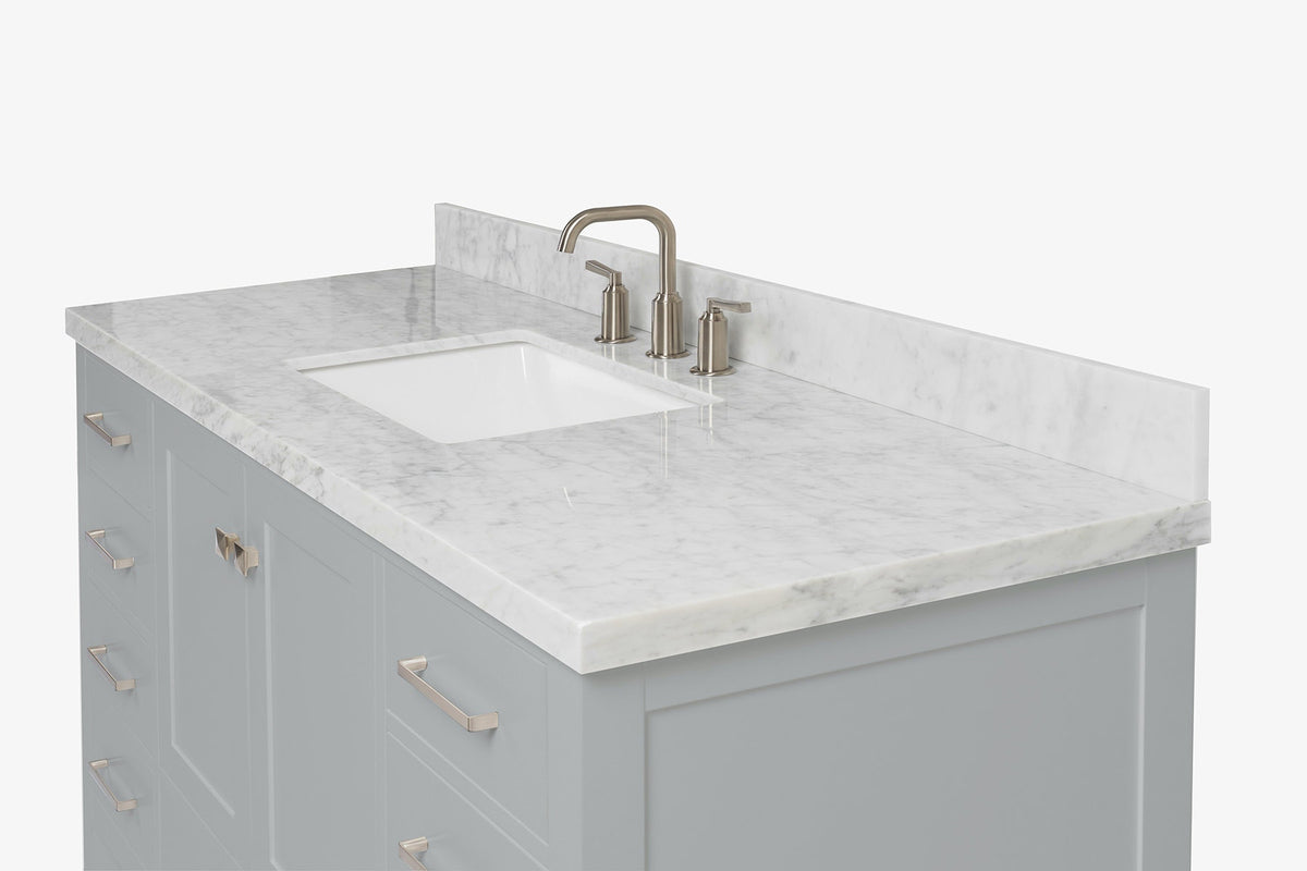 Ariel Cambridge 54-55 in. single rectangle sink vanity with (0.75, 1.5, 2)in countertops
