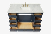 Ariel Cambridge 54-55 in. single rectangle sink vanity with (0.75, 1.5, 2)in countertops