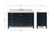Ariel Cambridge 54-55 in. single rectangle sink vanity with (0.75, 1.5, 2)in countertops