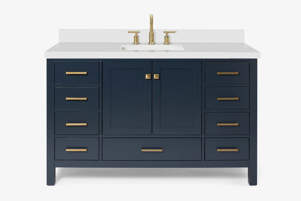 Ariel Cambridge 54-55 in. single rectangle sink vanity with (0.75, 1.5, 2)in countertops