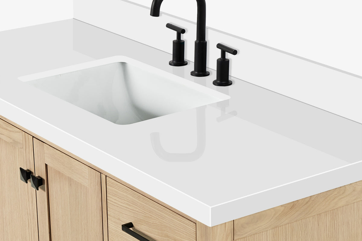 Ariel Cambridge 54-55 in. single rectangle sink vanity with (0.75, 1.5, 2)in countertops