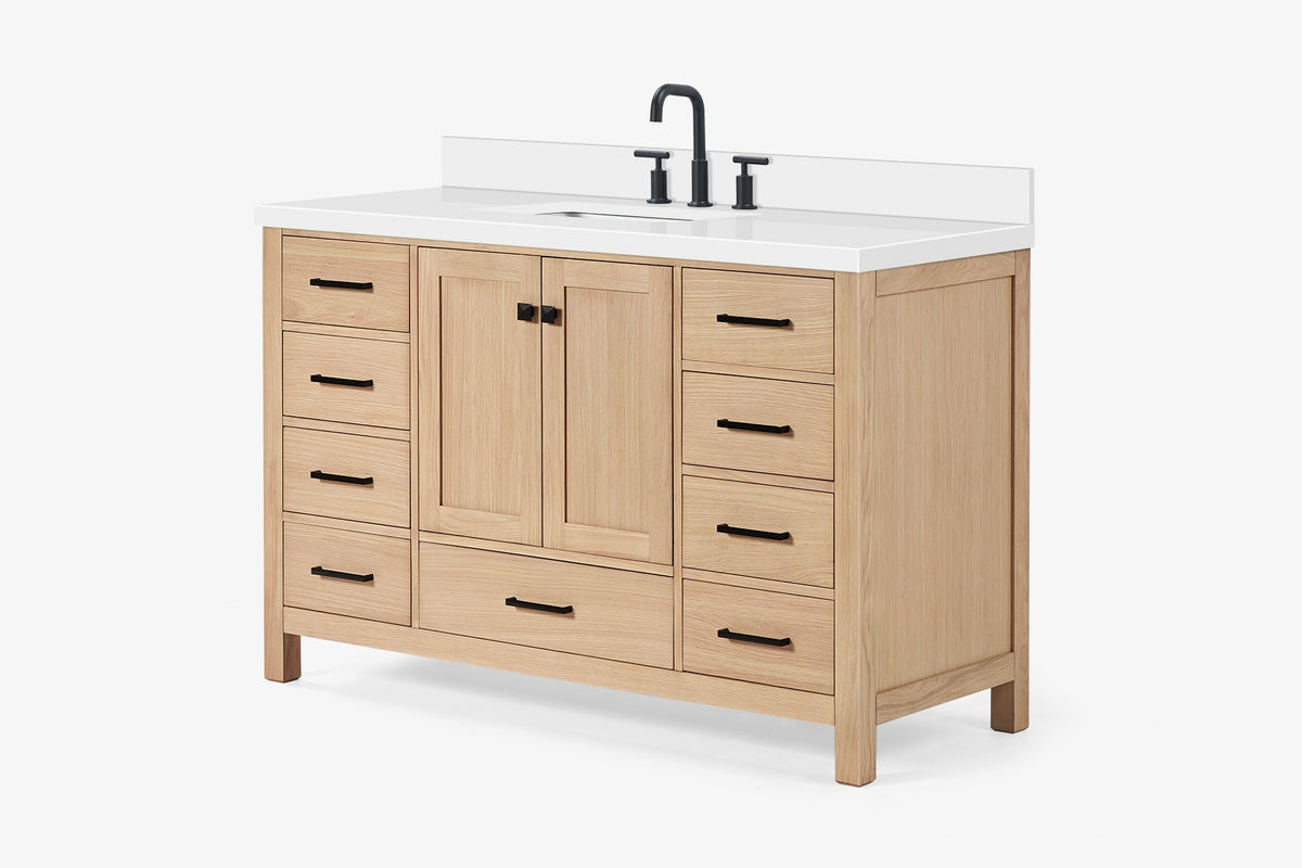 Ariel Cambridge 54-55 in. single rectangle sink vanity with (0.75, 1.5, 2)in countertops
