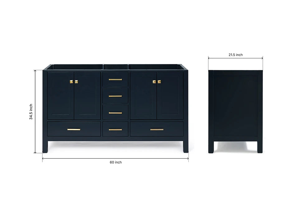 Ariel cambridge (60"& 66") double sink base cabinet.