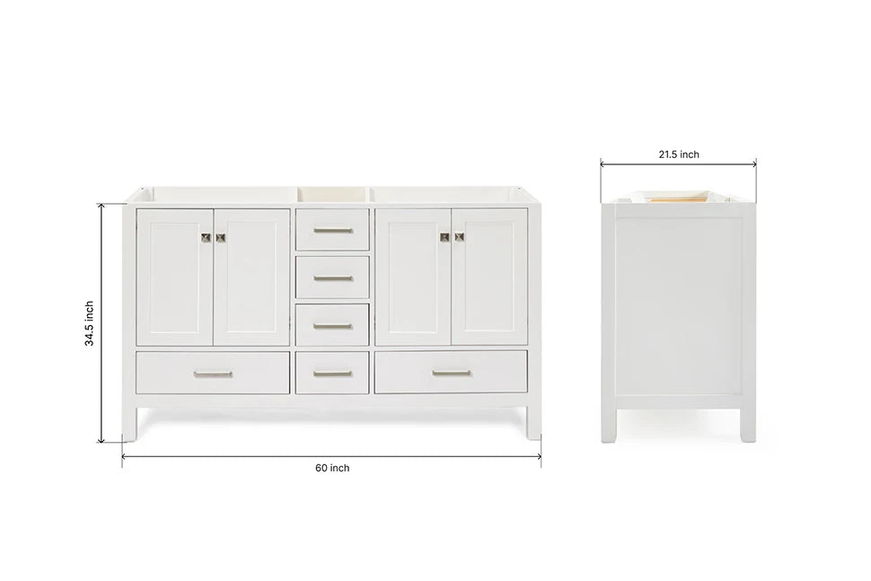 Ariel cambridge (60"& 66") double sink base cabinet.