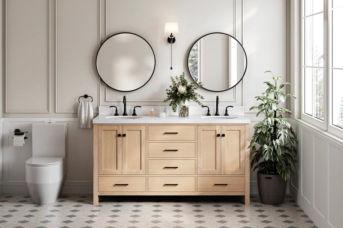 Ariel cambridge (60"& 66") double sink base cabinet.