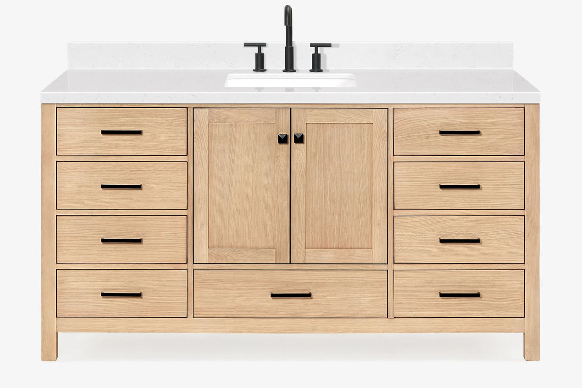 Ariel cambridge 66-67 inch single rectangle sink vanity with countertop with (0.75,1.5)in edge