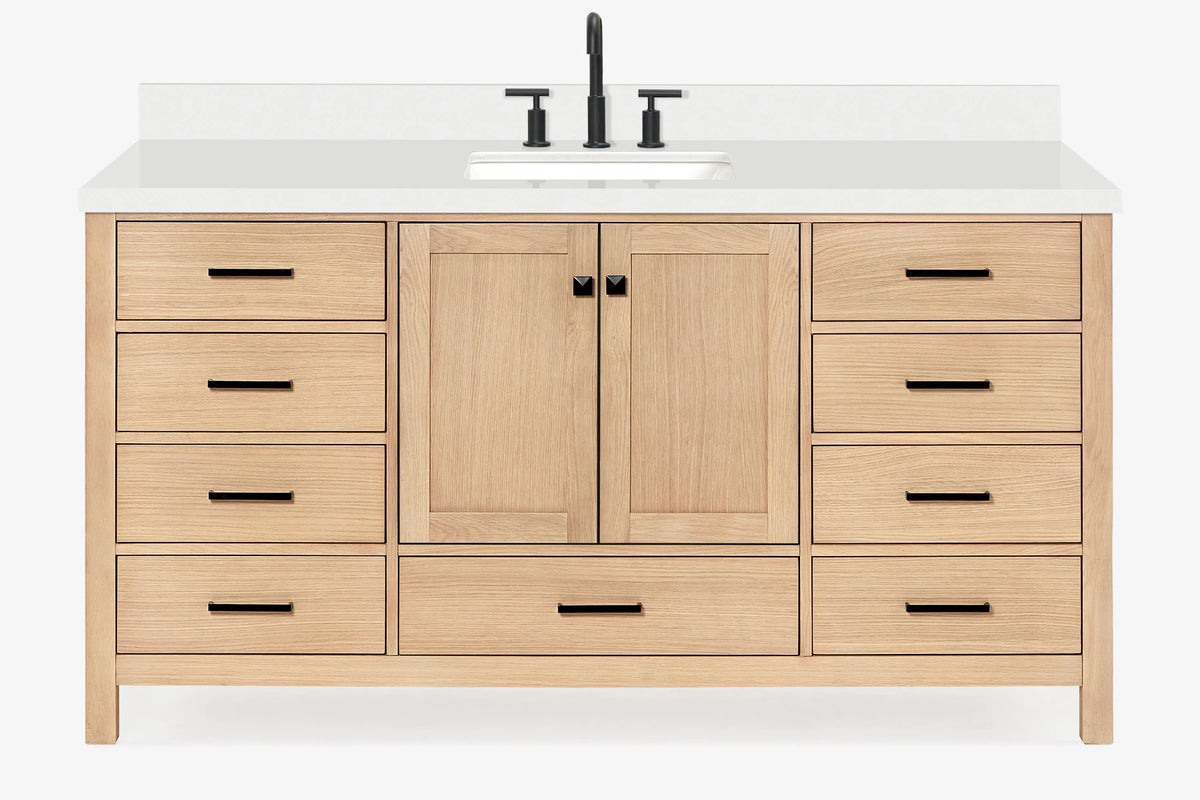 Ariel cambridge 66-67 inch single rectangle sink vanity with countertop with (0.75,1.5)in edge
