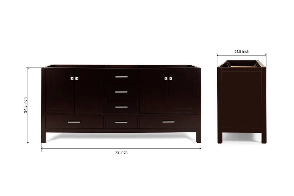 Ariel cambridge (72") double sink base cabinet.