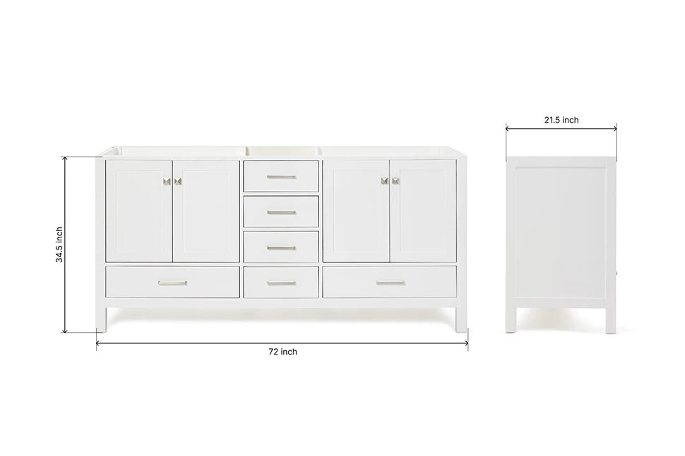 Ariel cambridge (72") double sink base cabinet.