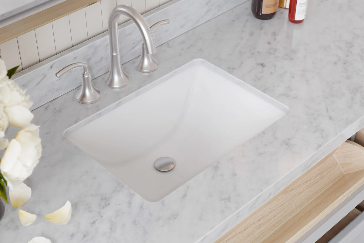 Ariel monroe 61 inch single rectangle sink bathroom vanity with countertop 1.5 inch edge